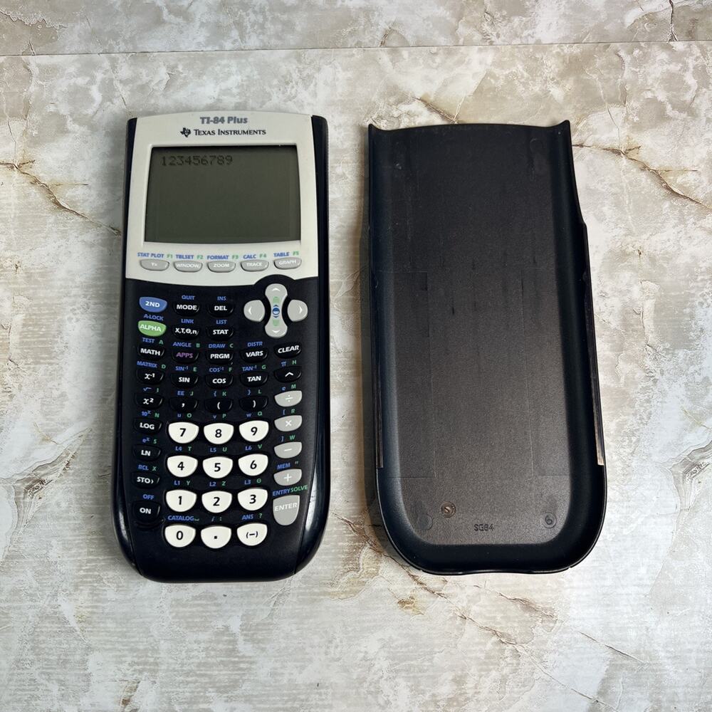 Texas Instruments TI-84 Plus Graphing Calculator with Cover Tested & Working